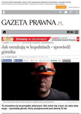 screenshot of http://www.gazetaprawna.pl/artykuly/847213,gornik-o-oszustwach-w-kopalniach.html