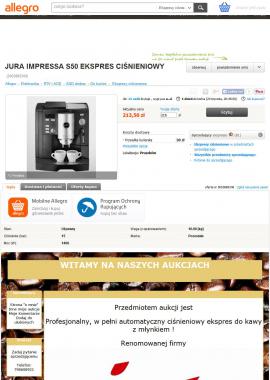 screenshot of http://allegro.pl/jura-impressa-s50-ekspres-cisnieniowy-i5003889349.html