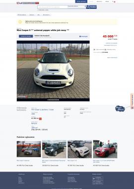 screenshot of http://otomoto.pl/mini-cooper-s-automat-pepper-white-jak-nowy-C35748488.html