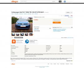 screenshot of http://allegro.pl/volkswagen-golf-vii-7-dsg-tdi-150-gti-gtd-navi-i5174623043.html