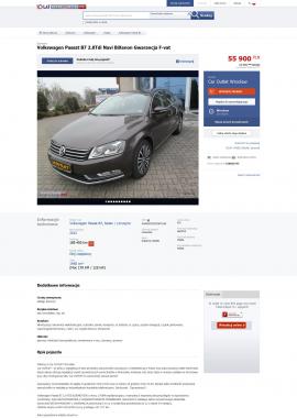 screenshot of http://otomoto.pl/volkswagen-passat-b7-2-0tdi-navi-bixenon-gwarancja-f-vat-C36037735.html
