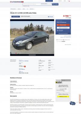 screenshot of http://otomoto.pl/citroen-c5-i-2-0-hdi-110-km-salon-polska-C36400963.html