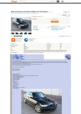 screenshot of http://allegro.pl/bmw-330-e46-diesel-m-pakiet-serwis-100-oryginal-i5200927145.html