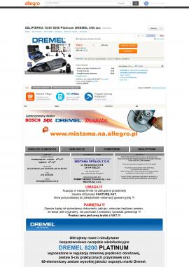 screenshot of http://allegro.pl/szlifierka-10-8v-8200-platinum-dremel-5-65-acc-i5204387256.html