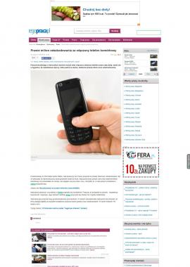 screenshot of http://www.regiopraca.pl/portal/rynek-pracy/swiat/prawie-milion-odszkodowania-za-wlaczony-telefon-komorkowy