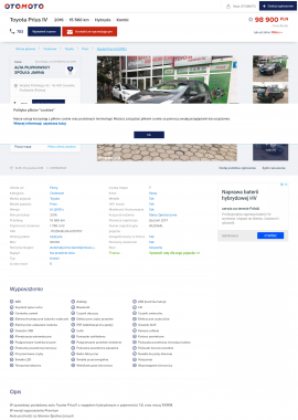screenshot of https://www.otomoto.pl/oferta/toyota-prius-prius-hybrid-135-premium-eu6-ID6By9m7.html